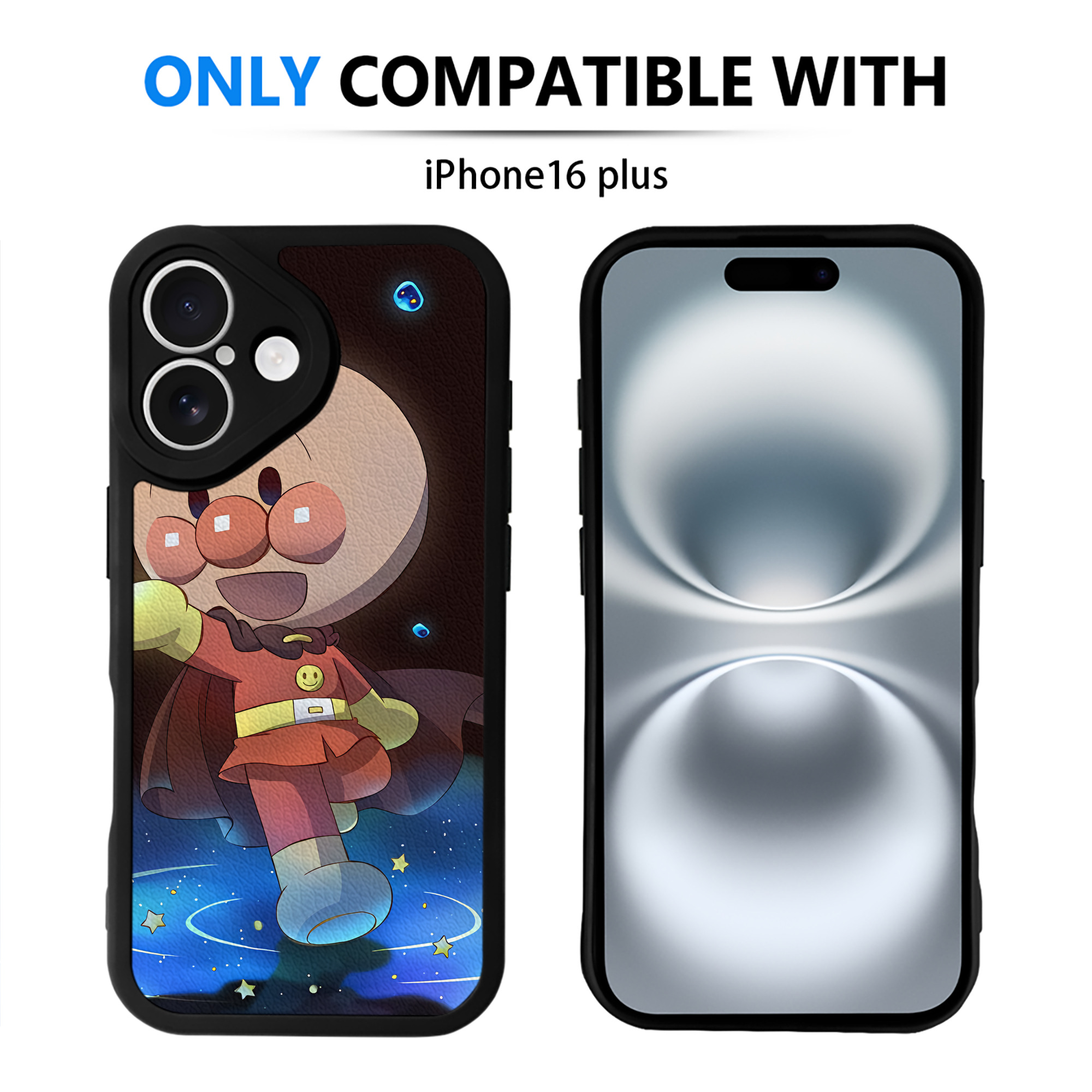 （画像用） アンパンマン Anpanman 【iPhone 16シリーズ対応】シリコンスマホケース（レザー調） 材質：シリコン